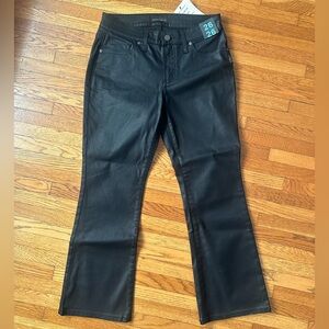 Silver Jeans Women's Black Coated Denim Kick Flare Jeans